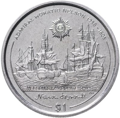 купить Британские Виргинские острова 1 доллар (dollar) 2005 "Горацио Нельсон - Любимые корабли Нельсона"