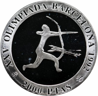 купить Испания 2000 песет (pesetas) 1990 XXV Летние Олимпийские игры, Барселона 1992 - Стрельба из лука