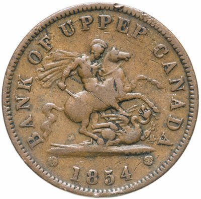 купить Канада, провинция Верхняя Канада, банковский жетон 1 пенни (penny) 1854