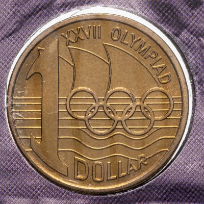 купить Австралия 1 доллар 2000 "Выставка Olymphilex" в буклете
