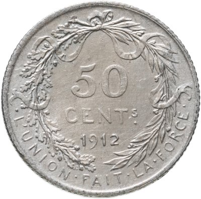 купить Бельгия 50 сантимов (centimes) 1912 Надпись на французском - 'ALBERT ROI DES BELGES'