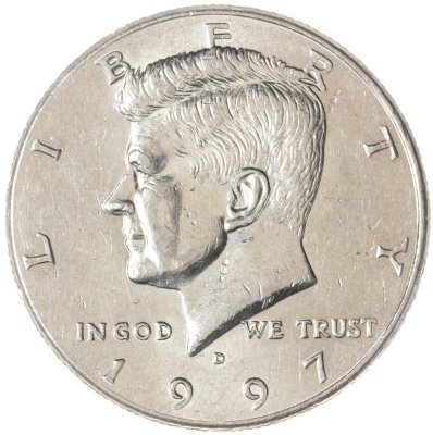 купить США 50 центов (1/2 доллара, half dollar) 1997 D Kennedy Half Dollar (Кеннеди) знак монетного двора "D" - Денвер