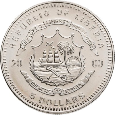 купить Либерия 5 долларов 2000 Автомобили - Фольксваген Жук