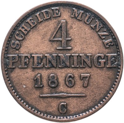 купить Германия, Пруссия 4 пфеннига 1867