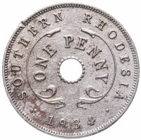 Купить Южная Родезия 1 пенни (penny) 1934