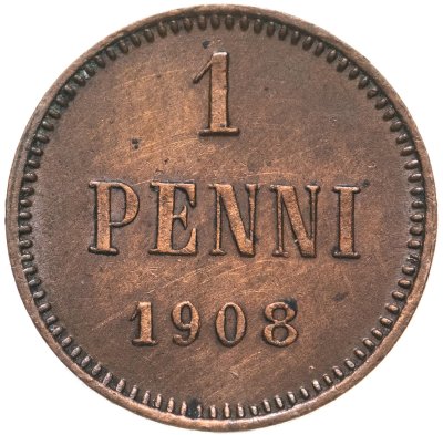 купить 1 пенни (penny) 1908 Российская Финляндия