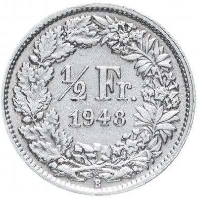 купить Швейцария 1/2 франка (franc) 1948