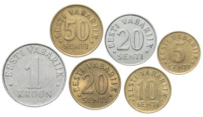 купить Эстония, набор из 6 монет 1991-2003