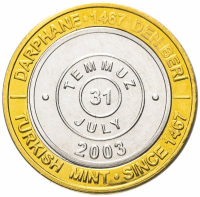 купить Турция 1000000 лир (lira) 2003 "535 лет Стамбульскому монетному двору, июль (Temmuz) 31 июля (31 Temmuz)"