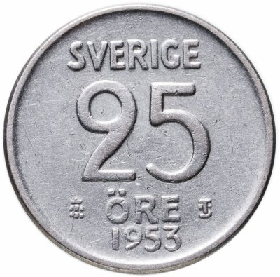 купить Швеция 25 эре (ore) 1953