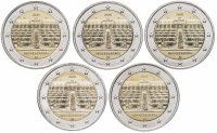 Купить Германия 2 евро 2020 "Дворец Сан-Суси в Потсдаме" комплект ADFGJ