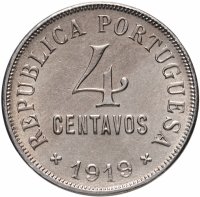 Купить Португалия 4 сентаво (centavos) 1919