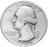 Купить США 1/4 доллара (25 центов) 1942