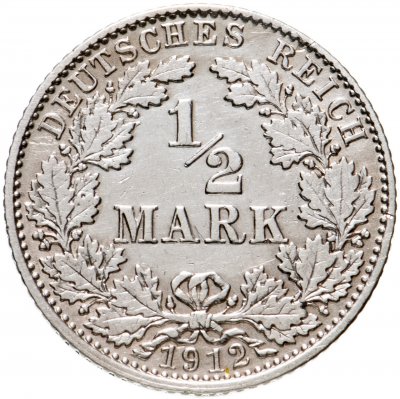купить Германия 1/2 рейх марки 1912 "D"