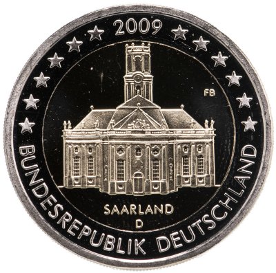 купить Германия 2 евро 2009 D "Федеральные земли Германии: Саар"