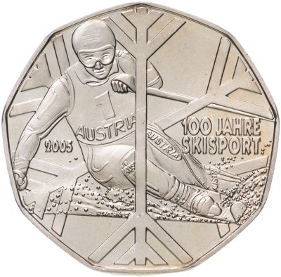 купить Австрия 5 евро (euro) 2005 "100 лет лыжному спорту"