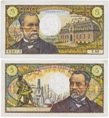 купить Франция 5 франков 1969 (Louis Pasteur, Луи Пастер) Pick 146