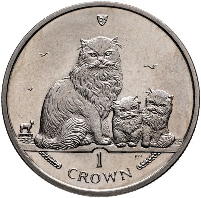 купить Остров Мэн 1 крона (crown) 2005 "Кошки - Гималайская кошка"