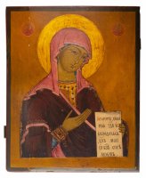 Купить Икона Божией Матери из Деисусного чина ("Агиосоритисса"), доска, темпера, Российская Империя, 1870-1900 гг.