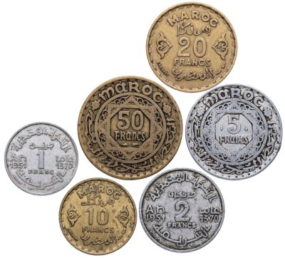 купить Марокко набор монет для обращения 1951-1952 (6 штук)