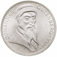 купить Германия 5 марок (deutsche mark) 1968 500 лет со дня смерти Иоганна Гутенберга