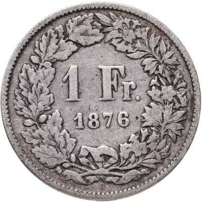 купить Швейцария 1 франк (franc) 1876