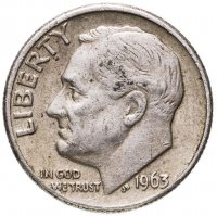 купить США 10 центов (дайм, one dime) 1963 D
