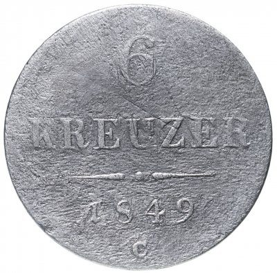 купить Австрия 6 крейцеров (kreuzer) 1849 Знак монетного двора "C" - Прага
