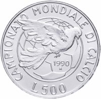 купить Италия 500 лир 1990 "Чемпионат мира по футболу 1990"