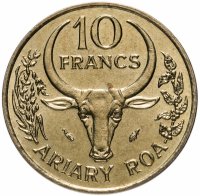 Купить Мадагаскар 10 франков (francs) 1984