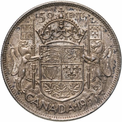 купить Канада 50 центов (cents) 1953