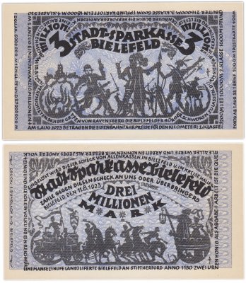 купить Германия 3000000 марок 1923 год Бильфельд