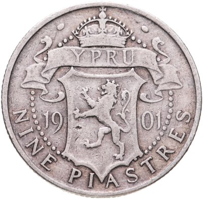 купить Кипр 9 пиастров (piastres) 1901