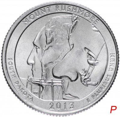 купить США 1/4 доллара (25 центов, квотер) 2013 P — "Национальный мемориал Гора Рашмор" (20-й парк)