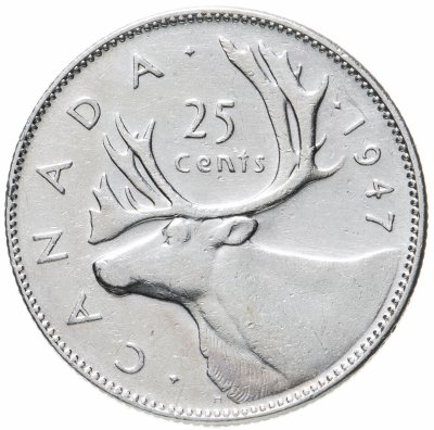 купить Канада 25 центов (cents) 1947