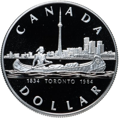 купить Канада 1 доллар (dollar) 1984 150 лет городу Торонто