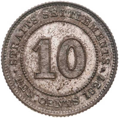 купить Стрейтс Сетлментс 10 центов (cents) 1927