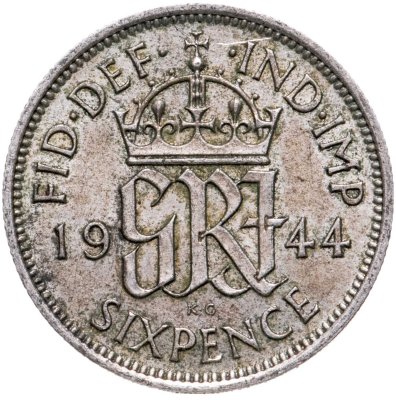 купить Великобритания 6 пенсов (pence) 1944