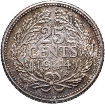 купить Нидерланды 25 центов (cents) 1944