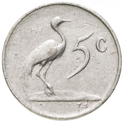 купить ЮАР 5 центов (cents) 1965-1969 Надпись на языке африкаанс - "SUID-AFRIKA", случайная дата