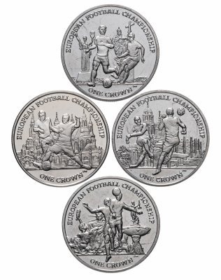 купить Остров Мэн набор 4 монеты 1 крона (crown) 2012 Чемпионат Европы по футболу 2012, Польша-Украина
