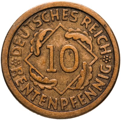 купить Германия 10 рентенпфеннигов 1924 А