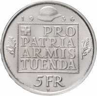 купить Швейцария 5 франков 1936 "Фонд вооружения Конфедерации"