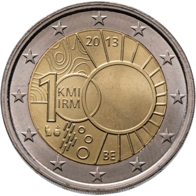 купить Бельгия 2 евро (euro) 2013 "100 лет Королевскому метеорологическому институту"