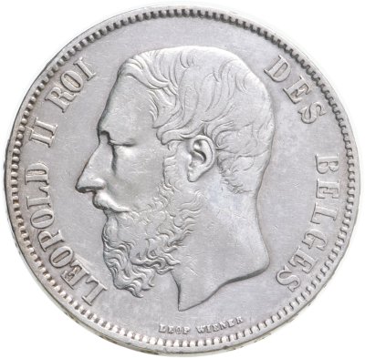 купить Бельгия 5 франков 1869 "Леопольд II"
