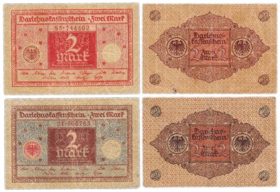 купить Германия набор из 2 банкнот 2 марки 1920