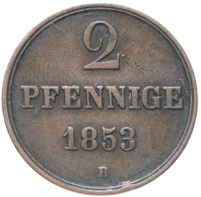 купить Германия (Ганновер) 2 пфеннига 1853