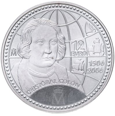 купить Испания 12 евро 2006 " 500 лет со дня смерти Христофора Колумба"