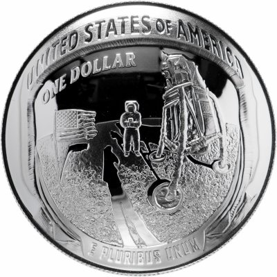 купить США 1 доллар (dollar) 2019 Proof "50 лет полёта Аполлон-11 на Луну" Знак монетного двора "P" - Филадельфия, в подарочном футляре с сертификатом