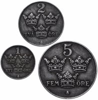Купить Швеция набор монет 1942-1950 (3 штуки) год случайный